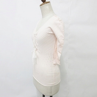 ニットソーイングチャコット　フリル付きホワイトVネック社交ダンスほか ニットソーイングチャコットフリル付きホワイトVネック社交ダンスほか