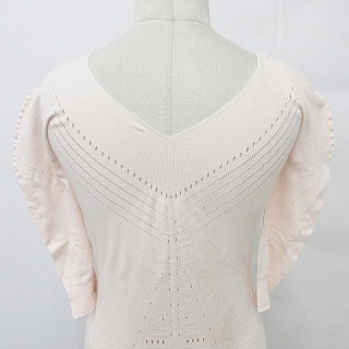 ニットソーイングチャコットフリル付きホワイトVネック社交ダンスほか