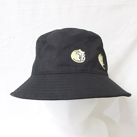 グラニフ graniph バケットハット ソフト帽 帽子 猫 刺繍