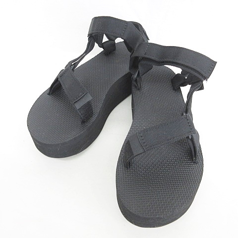テバ Teva サンダル スポーツサンダル ストラップ 厚底 ロゴ 黒