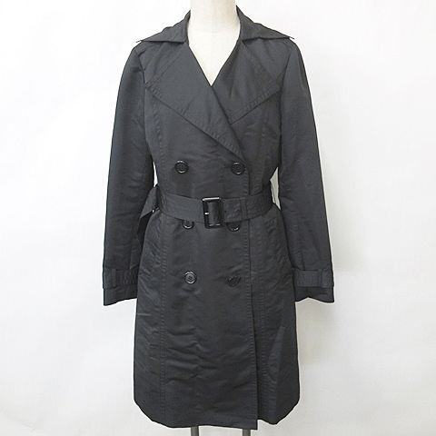 【美品】23区 フォックス ダブル ベルテッドコート ウール ブラック 46 美品】23区 フォックス ダブル ベルテッドコート ウール ブラック 46