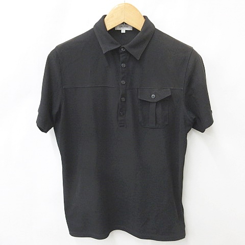   - coco 中古 カルバンクラインゴルフ   Golf メンズ 半袖ポロシャツ L 黒 ブラック ロゴ総柄 Calvin Klein coco 中古【値下げ】 カルバンクラインゴルフ