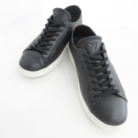 ルイヴィトン リゾートライン スニーカー レザー ブラック 黒 8 1/2 ルイヴィトン LOUIS VUITTON LV リゾートライン スニーカー レザー