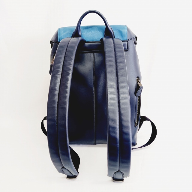 コーチ チャールズ レザーリュック/バックパック ネイビー A4 リュック