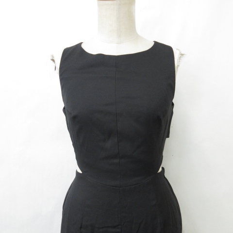 スナイデル ワンピース ロング ノースリーブ バックシャン リボン 黒 0 