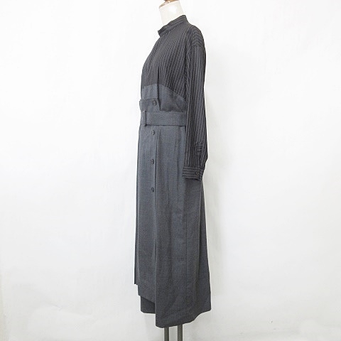 アドーア ADORE ワンピース レイヤーワンピ ロング 長袖 バンドカラー