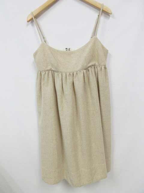 メルチェリア ドレステリア Merceria Dressterior キャミワンピース チュニック ミニ ウール ベージュ 36 中古 138 ベクトルパーク
