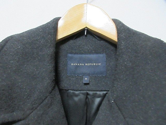 バナナリパブリック Banana Republic ピーコート Pコート ジャケット メルトン 黒 ブラック M メンズ 139 ベクトルパーク