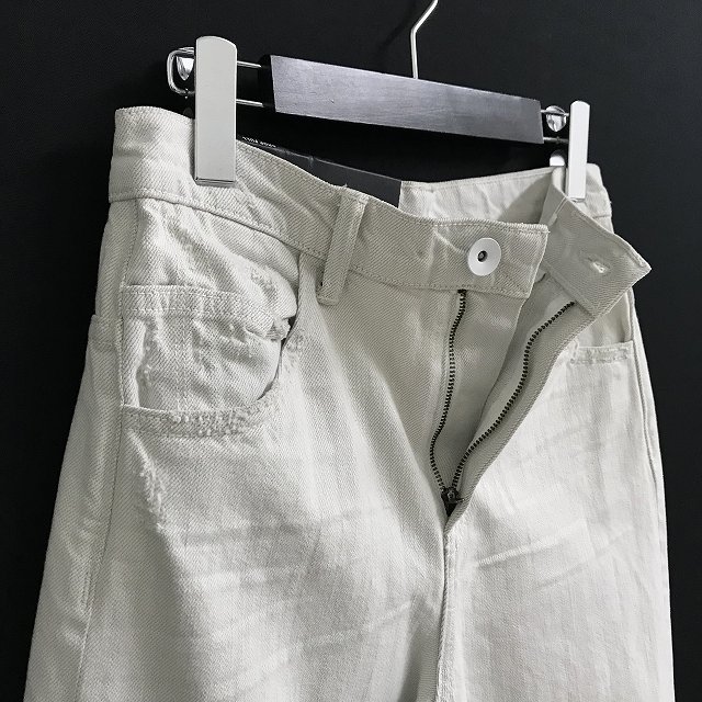 ヘルムートラング HELMUT LANG 16SS Wide Leg Jean ダメージ加工