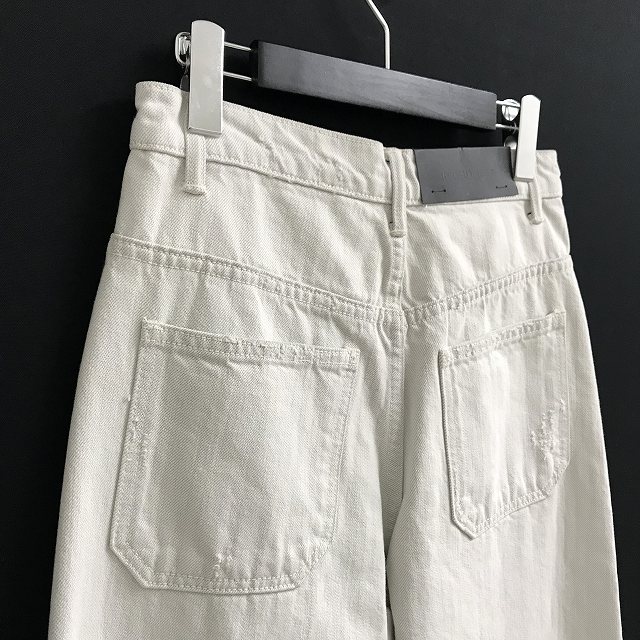 ヘルムートラング HELMUT LANG 16SS Wide Leg Jean ダメージ加工 