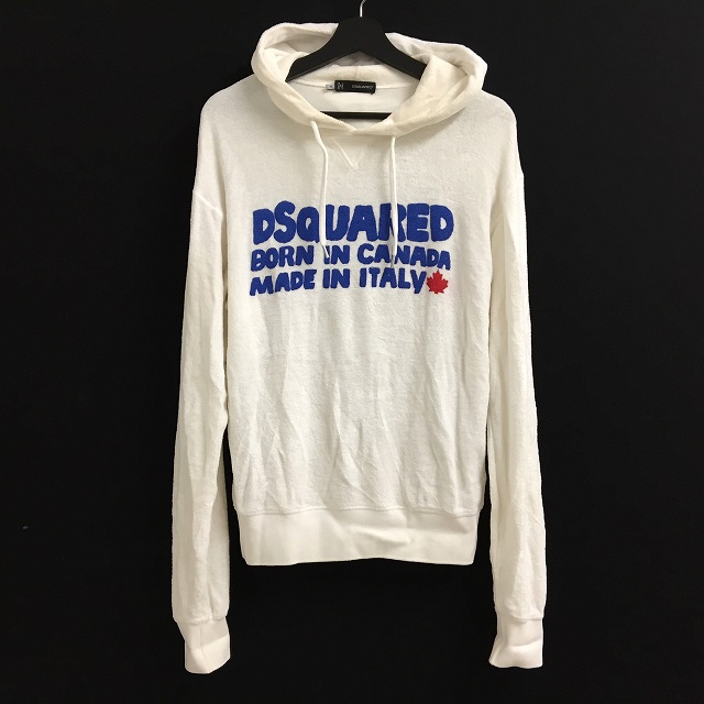 ディースクエアード DSQUARED2 ロゴ プリント パイル地 パーカー 長袖  