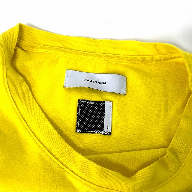 イエロー長袖カットソー FACETASM ファセッタズム FACETASM 18AW FACETASM LONG TEE オーバー
