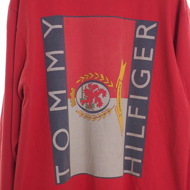 ヴェトモン ベトモン Vetements 18ss トミーヒルフィガー Tommy Hilfiger エンブレム プリント Tシャツ カットソー オーバーサイズ Xs レッド 赤 Mss18tr45 メンズ 140 ベクトルパーク