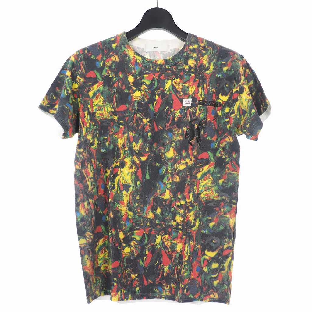 トーガ Toga 19ss マーブル プリント クルーネック Tシャツ カットソー 半袖 44 マルチカラー メンズ 140 ベクトルパーク