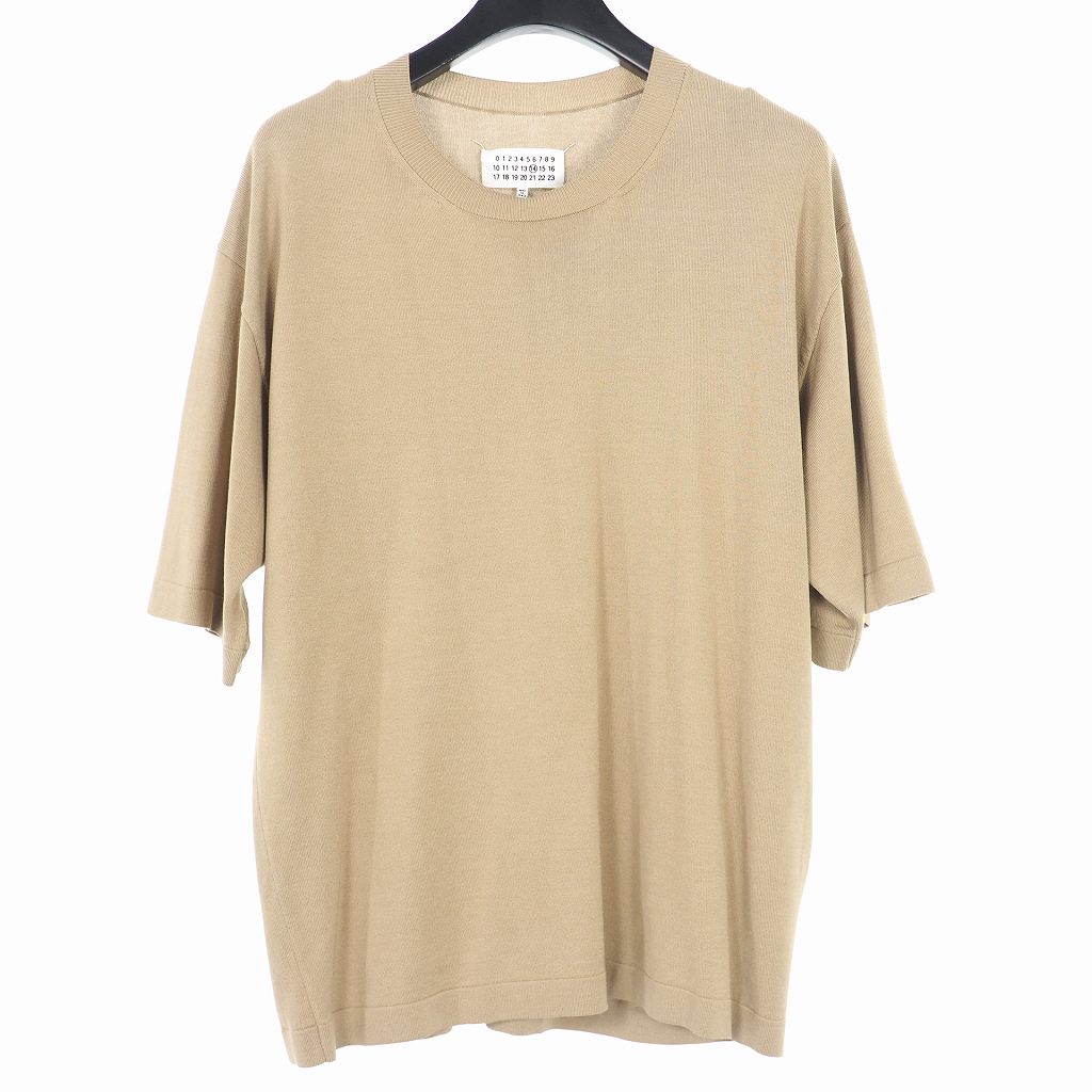 未使用品 マルタンマルジェラ Martin Margiela 14 18ss ニット Tシャツ セーター カットソー クルーネック 半袖 M ベージュ 国内正規 S50ha0758 メンズ 140 ベクトルパーク