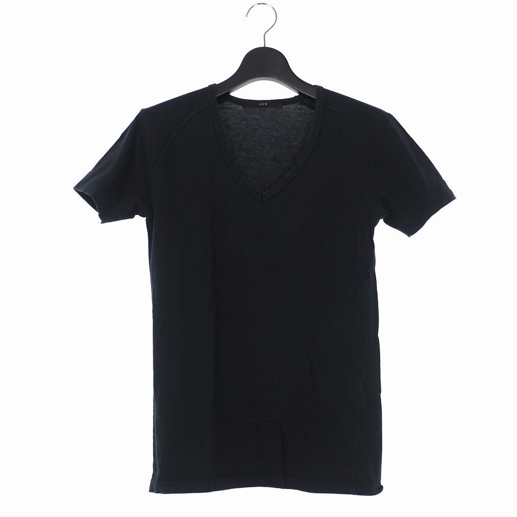エーケーエム Akm Tシャツ カットソー 半袖 Vネック L 黒 ブラック T056 メンズ 140 ベクトルパーク