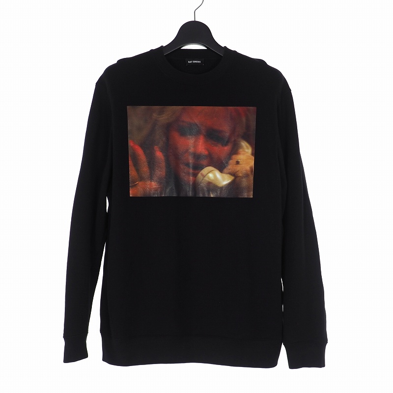 ラフシモンズ Raf Simons 19aw Mother On Phone Graphic Crewneck Sweater フィルム フォトプリント スウェット トレーナー M ブラック 黒 メンズ 140 ベクトルパーク