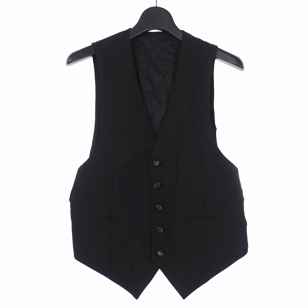 ジョンローレンスサリバン John Lawrence Sullivan ウール 5ボタン ジレ ベスト 36 ブラック 黒 メンズ 140 ベクトルパーク