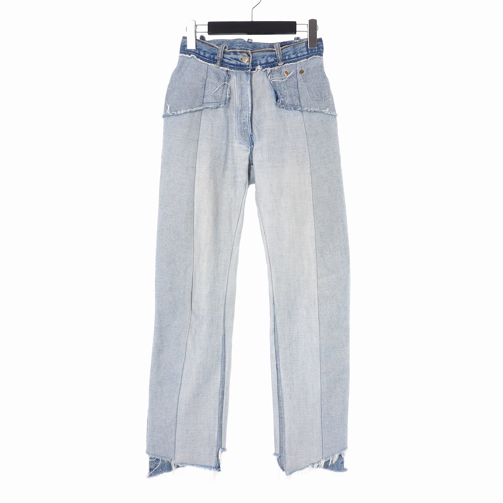 ヴェトモン ベトモン Vetements 17aw Reverse 再構築 カットオフ デニムパンツ ジーンズ ボタンフライ Xs ブルー 青 Mh17pa3r レディース 140 ベクトルパーク