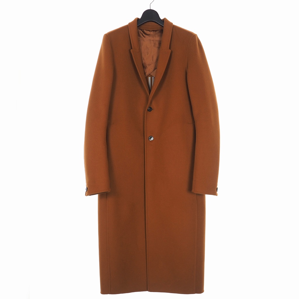 リックオウエンス Rick Owens 19aw Long Moreau Coat メルトンウール ロングコート チェスターコート 46 ブラウン 茶 Rust Ru19f4952 Ddw メンズ 140 ベクトルパーク