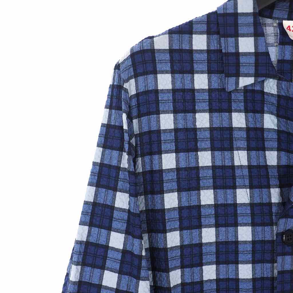 ノスタルジックガレージ Nostalgic Garage ショップコート ロング シャツ 青 ブルー メンズ 140 ベクトルパーク