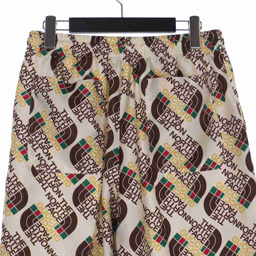 【メール便不可】 ◆GUCCI◆ ショートパンツ シルクツイル Supremeプリント GG フィットネスボトムス 未使用品 グッチ GUCCI × THE NORTH FACE ザノースフェイス 21SS LOGO SHORTS ロゴ ショートパンツ ショーツ シルク 44 オフホワイト 国内正規 メンズ
