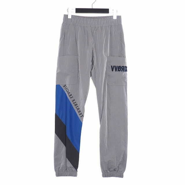 未使用品 ダイエットブッチャースリムスキン Diet Butcher Slim Skin 18aw Embroidery Nylon Pants ナイロン ジャージパンツ Limonta 1 グレー D1p538 メンズ 140 ベクトルパーク