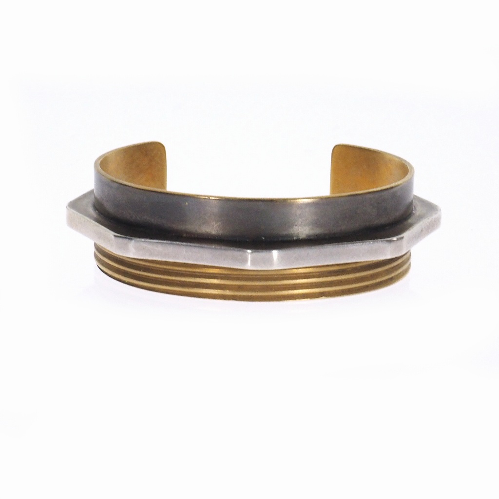 メゾンマルジェラ Maison Margiela ボルト ナット バングル ブレスレット 太幅 シルバー ゴールド メンズ レディース 140 ベクトルパーク