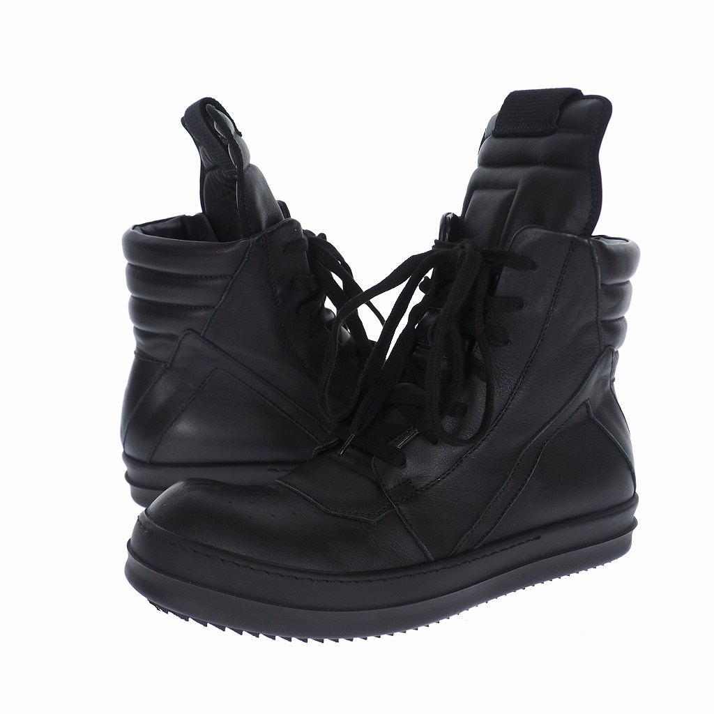 リックオウエンス Rick Owens 15aw ジオバスケット レザー ハイカット スニーカー 40 黒 ブラック Ru15f74 メンズ 140 ベクトルパーク