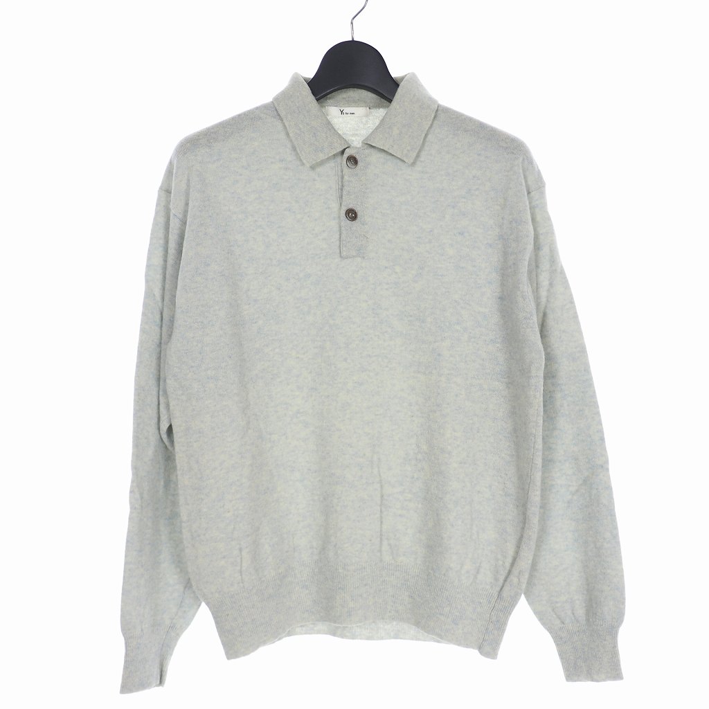 ワイズフォーメン Y S For Men ヨウジヤマモト ウール ニット ポロシャツ セーター ライトブルー 青 メンズ 140 ベクトルパーク