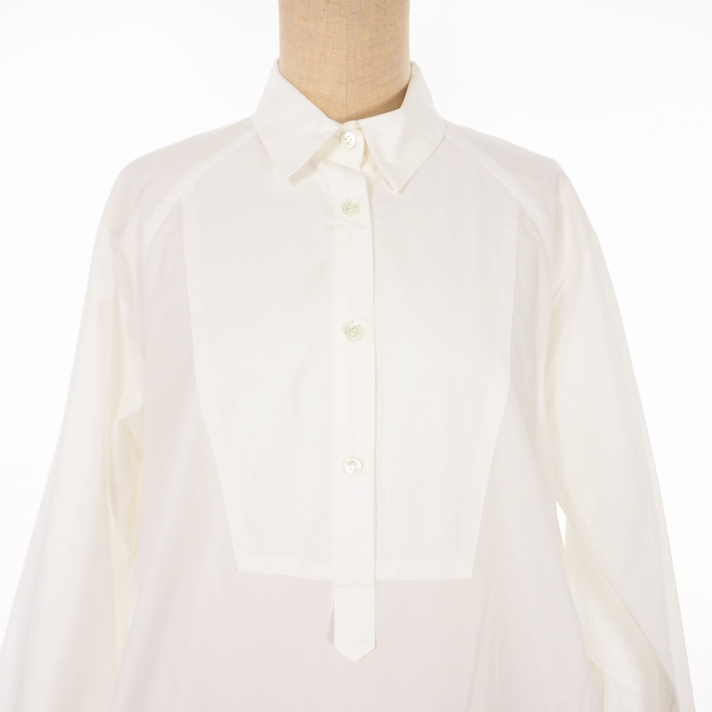 未使用品 サカヨリ Sakayori シャツ ブラウス ワンピース 長袖 ロング プルオーバー コットン 38 白 ホワイト S23 レディース 140 ベクトルパーク