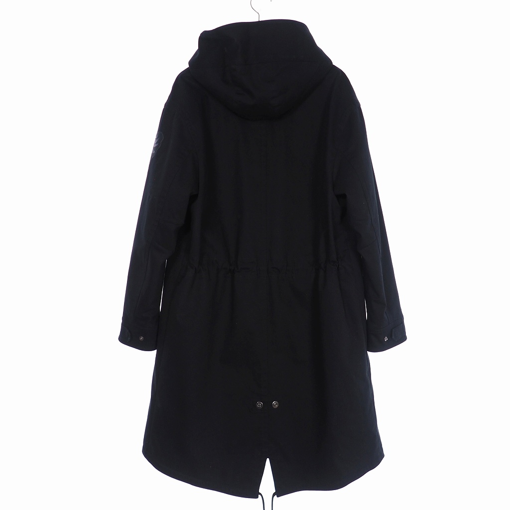 ニールバレット Neil Barrett 16aw イーグル柄 フーデッドコート モッズコート 中綿 50 ブラック 黒 a171a B081 メンズ 140 ベクトルパーク