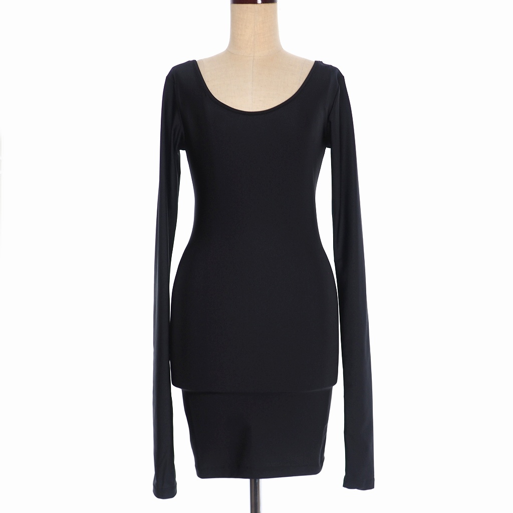 未使用品 アンドゥムルメステール Ann Demeulemeester aw Dress ナイロン スリム ワンピース ドレス 34 ブラック 黒 02 2474 142 099 国内正規 レディース 140 ベクトルパーク
