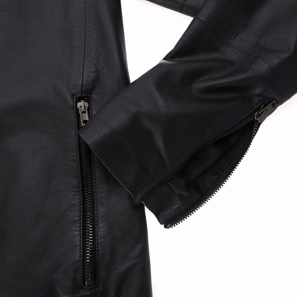 マルタンマルジェラ Martin Margiela 11 シングル ライダースジャケット ブルゾン ラムレザー S50AM0200 SX7633 44 黒 ブラック 国内正規 メンズ 当季大流行 マルジェラ ライダース 44 ラムレザー レザージャケット
