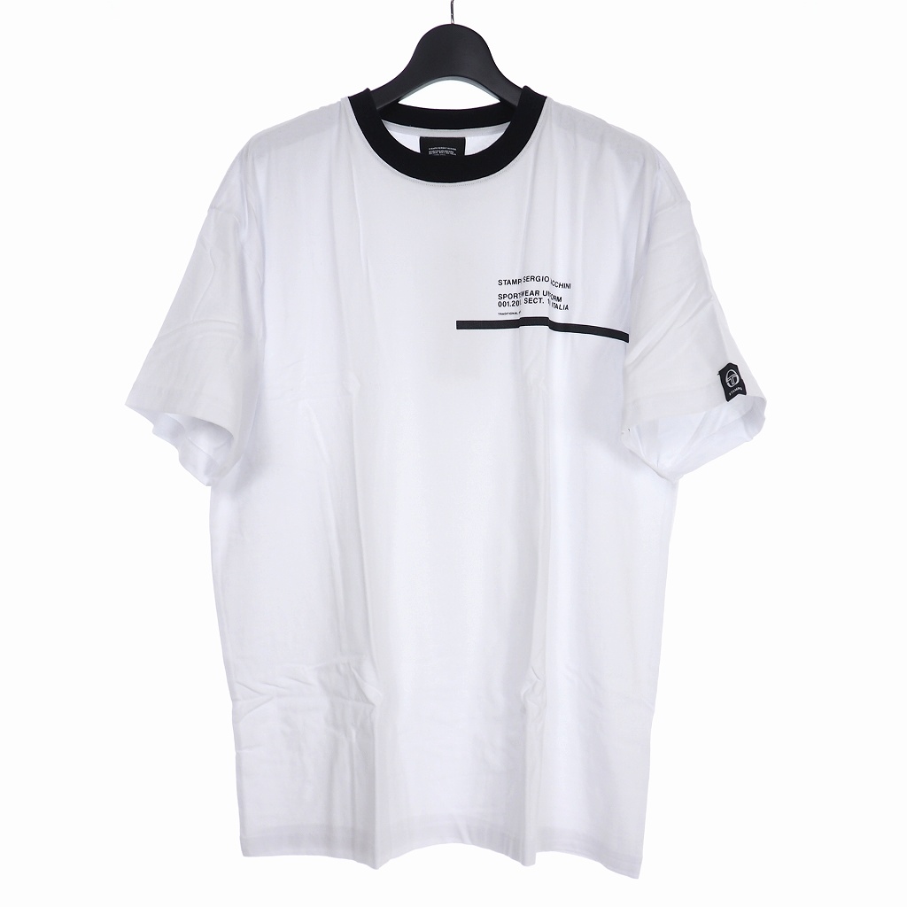 未使用品 スタンプド Stampd セルジオタッキーニ Sergio Tacchini Chase Tee クルーネック プリント Tシャツ 半袖 S ホワイト 白 Sla M02te メンズ 140 ベクトルパーク
