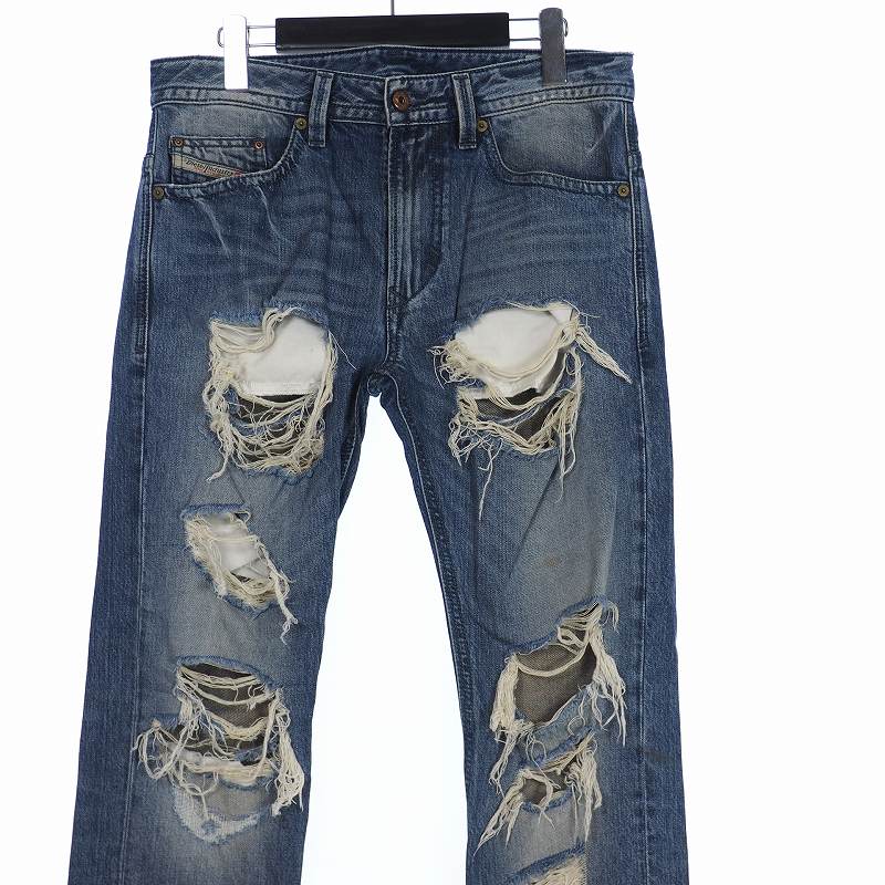 ディーゼル Diesel Thavar Wash 0846y クラッシュ ダメージ加工 スリム スキニーデニム パンツ W29 L32 国内正規 メンズ 140 ベクトルパーク