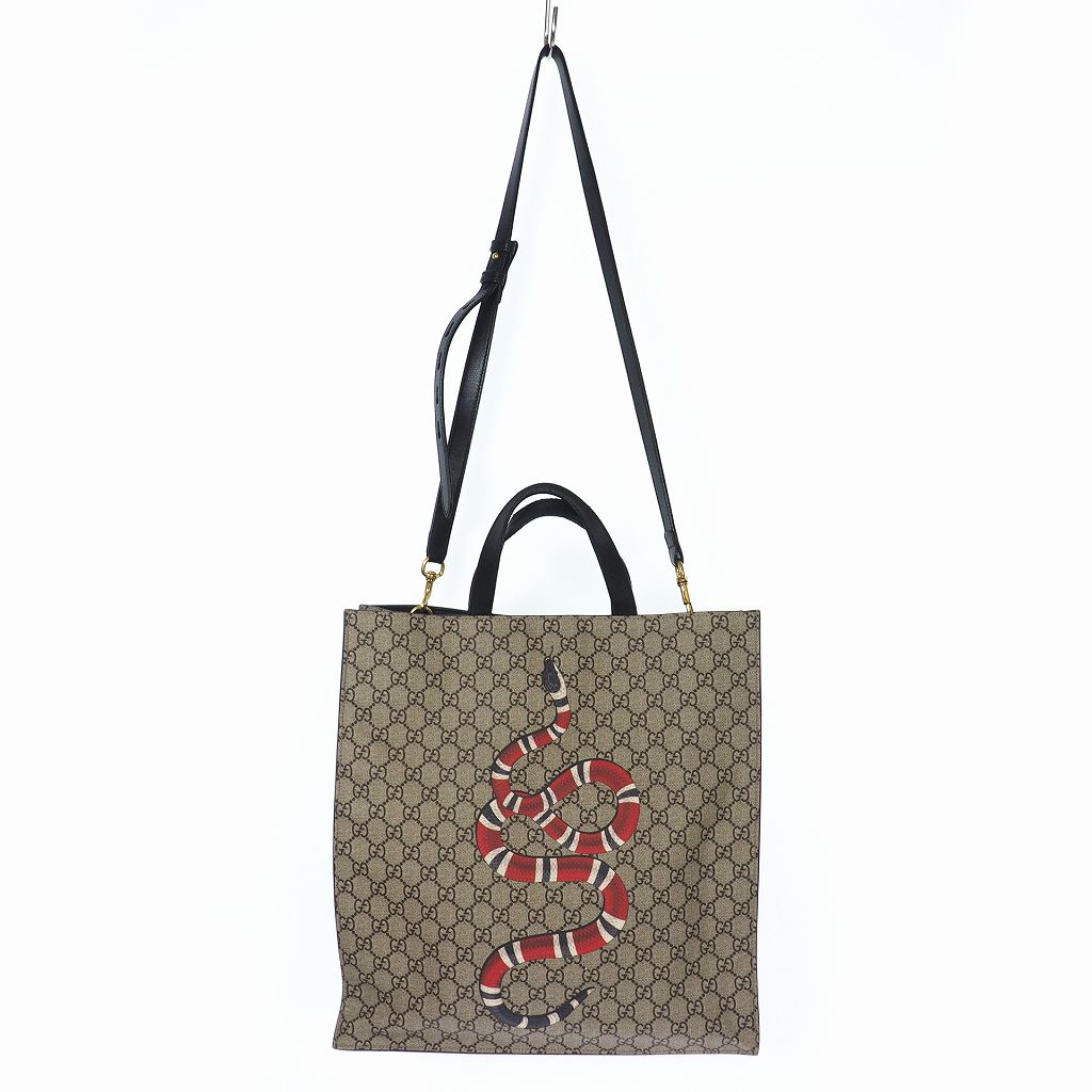 グッチ Gucci Ggスプリーム キャンバス スネークトートバッグ メンズ 140 ベクトルパーク