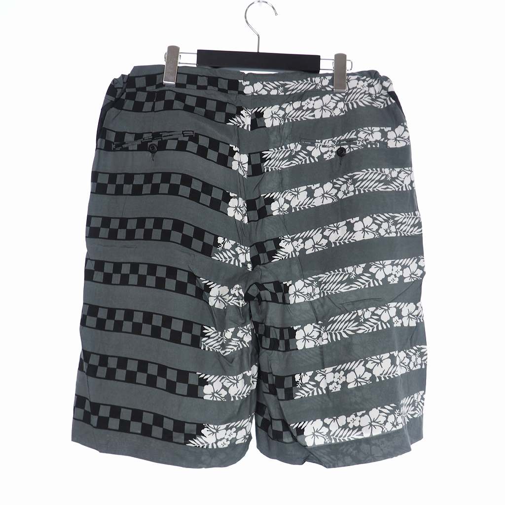 未使用品 ファセッタズム Facetasm ハイビスカス ブロックチェック ショーツ ショートパンツ サイドライン 4 グレー Ms Pt M07 メンズ 140 ベクトルパーク
