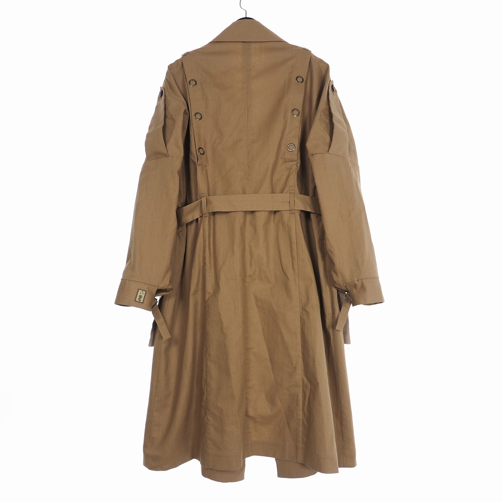 未使用品 メアグラーティア Meagratia 21ss Tielocken Coat ノースリーブ 解体 コート ベルト付き ひざ丈 1 ベージュ 0302n メンズ 140 ベクトルパーク
