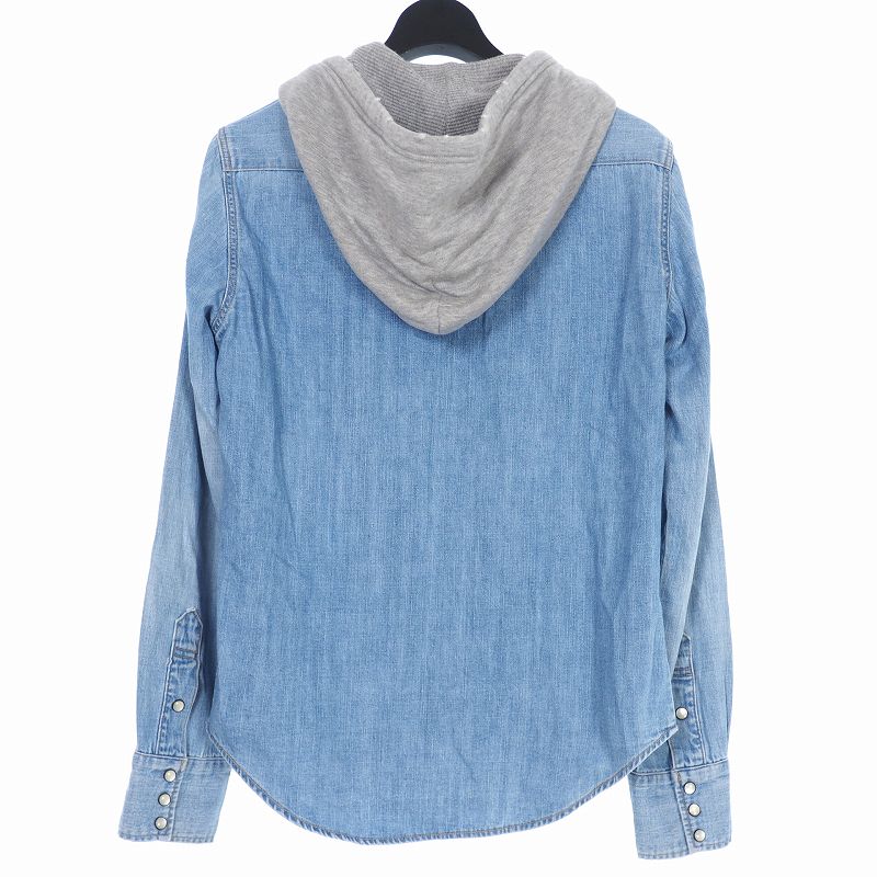 ナンバーナイン Number N Ine 05aw The High Street期 フード付 デニムシャツ パーカー ドッキング Ths刺繍 2 インディゴ メンズ 140 ベクトルパーク