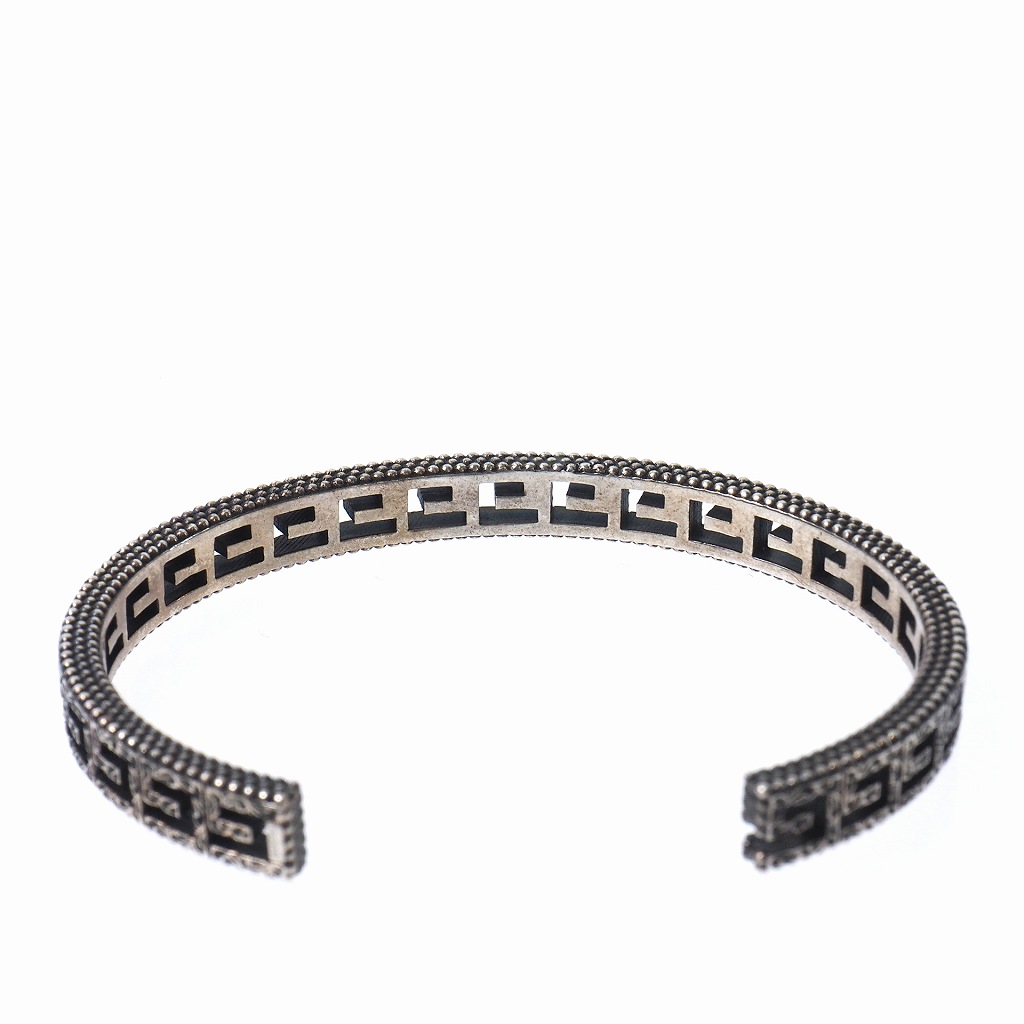 年末のプロモーション特価 バングル Gデザイン アラベスク Gucci グッチ ブレスレット メンズ シルバー925 17 メンズアクセサリー Emotivevehicles Com