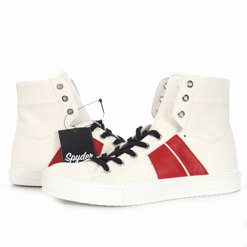 未使用品 アミリ Amiri キャンバス ハイカット スニーカー 41 ホワイト 白 メンズ 140 ベクトルパーク