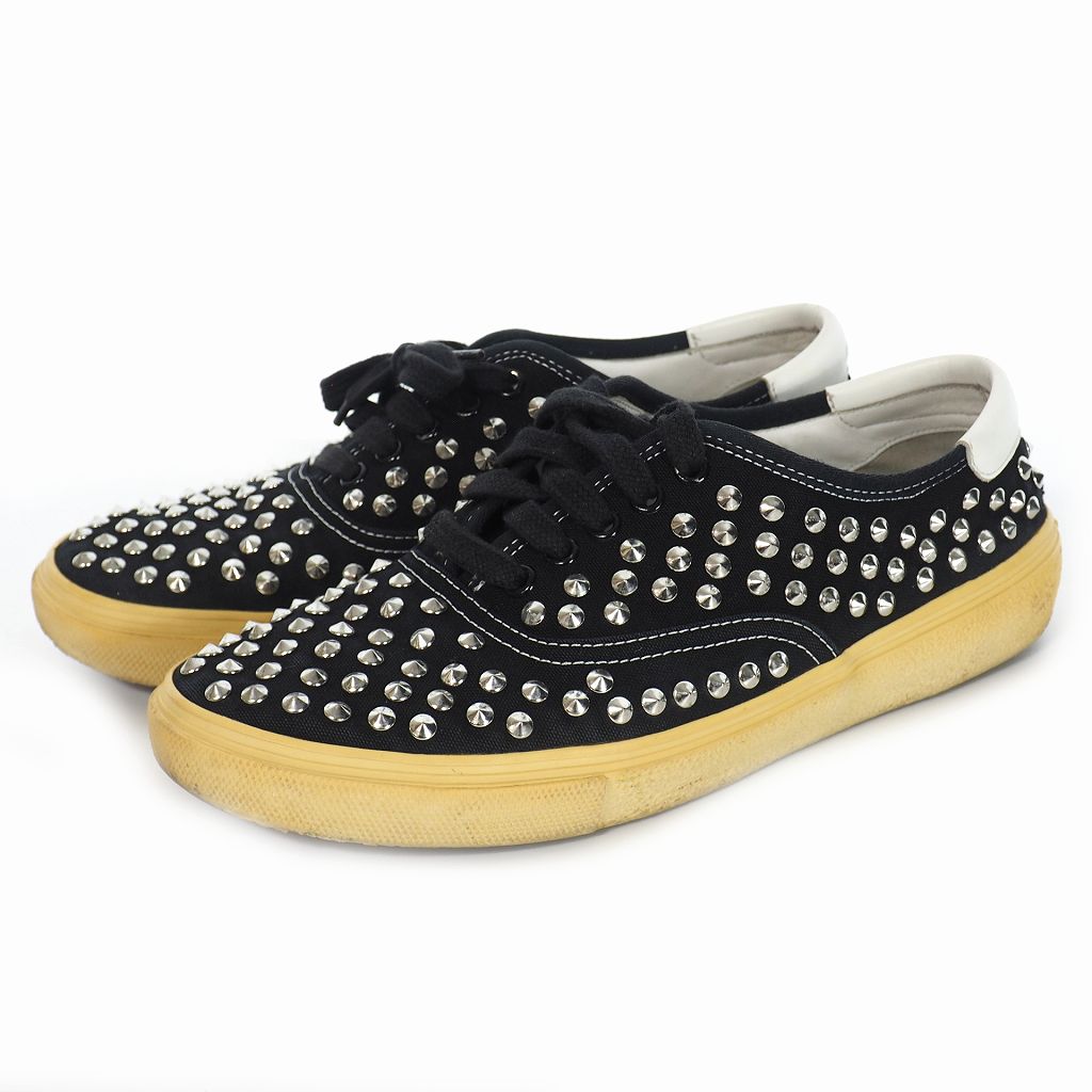サンローラン パリ Saint Laurent Paris スタッズ スニーカー 42 ブラック 黒 Vu メンズ 140 ベクトルパーク