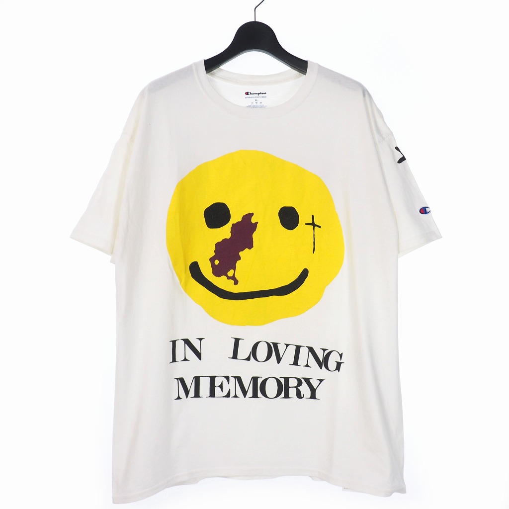 チャンピオン Champion カクタスプラントフリーマーケット Cuctus Plant Flea Market Cpfm Yams Day In Loving Memory Tee スマイル プリント Tシャツ カットソー 半袖 Xl ホワイト 白 メンズ 140 ベクトルパーク