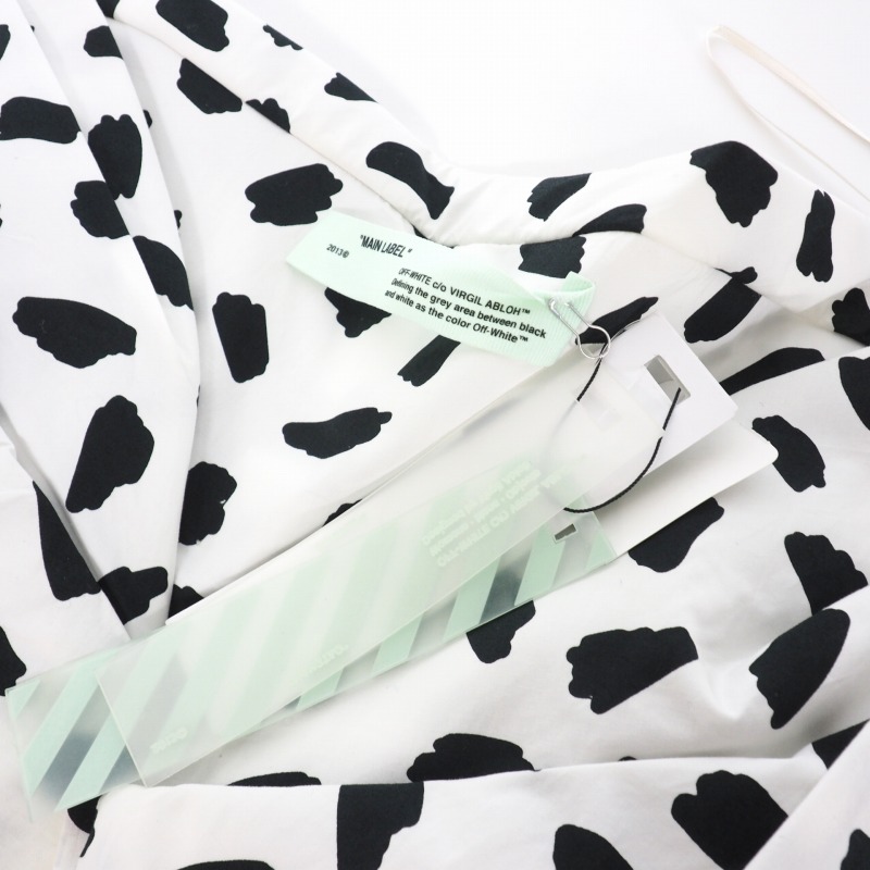 オフホワイト OFF WHITE WHITE TOP OVERSIZE 総柄 リボン トップ プリント ロゴ 40 白 黒 ホワイト ブラック  OWAD043S189221349900 レディース