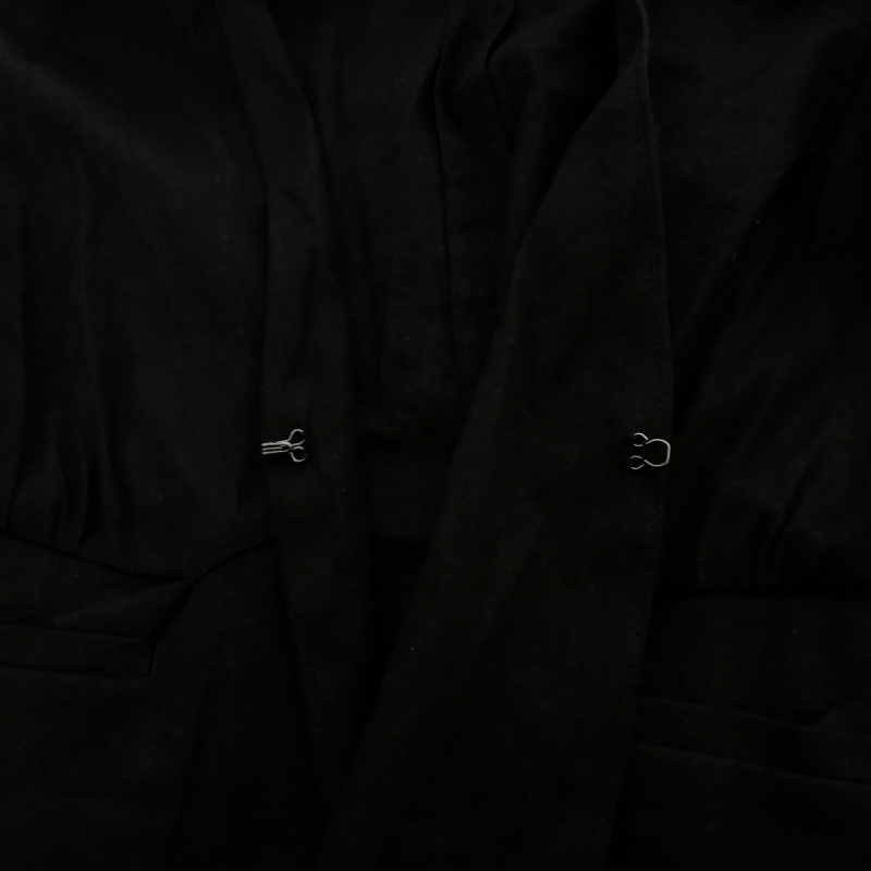 ドレスレイブ DRESSLAVE ノーカラー ジャケット リネン 38 黒 ブラック