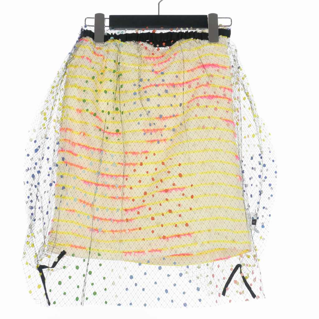 ジュリアンデイビッド Julien David ひざ丈 チュールスカート ボーダー  