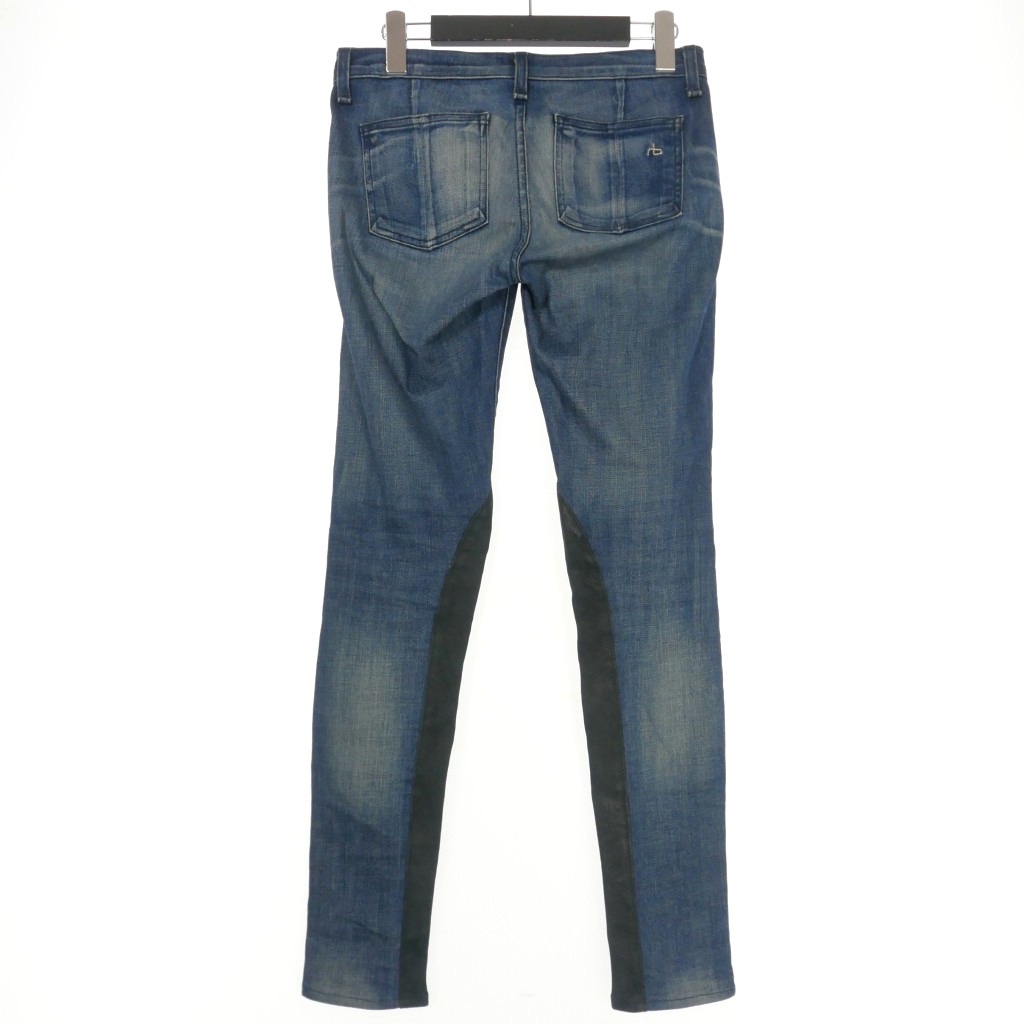 ラグ&ボーン RAG&BONE レザー切替 スキニー デニムパンツ ジーンズ 25 