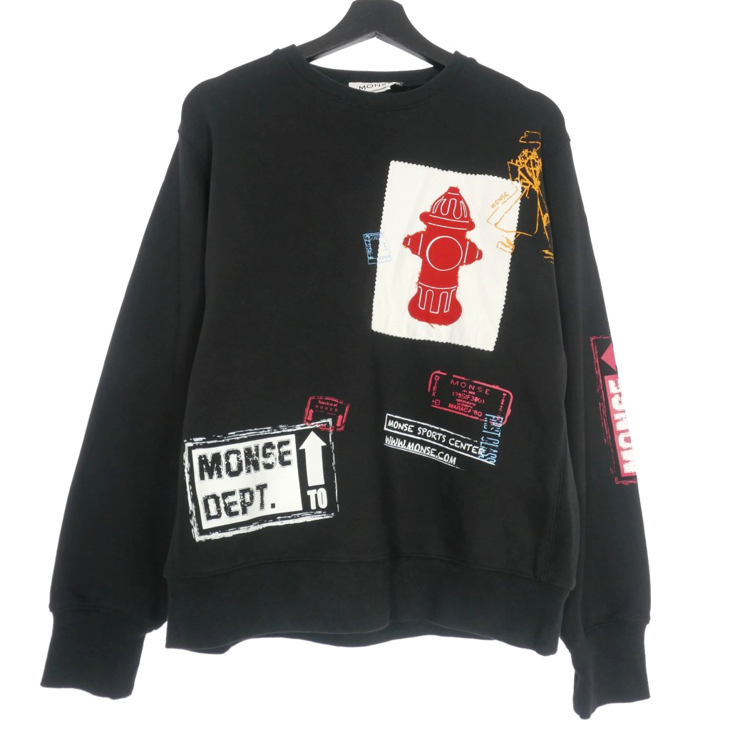 秋物値下げ】MONSE モンス トレーナー スウェット ホワイト プリント S 