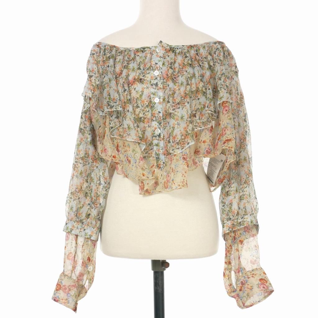 ディースクエアード DSQUARED2 22SS シアー 花柄 レイヤードシャツ 